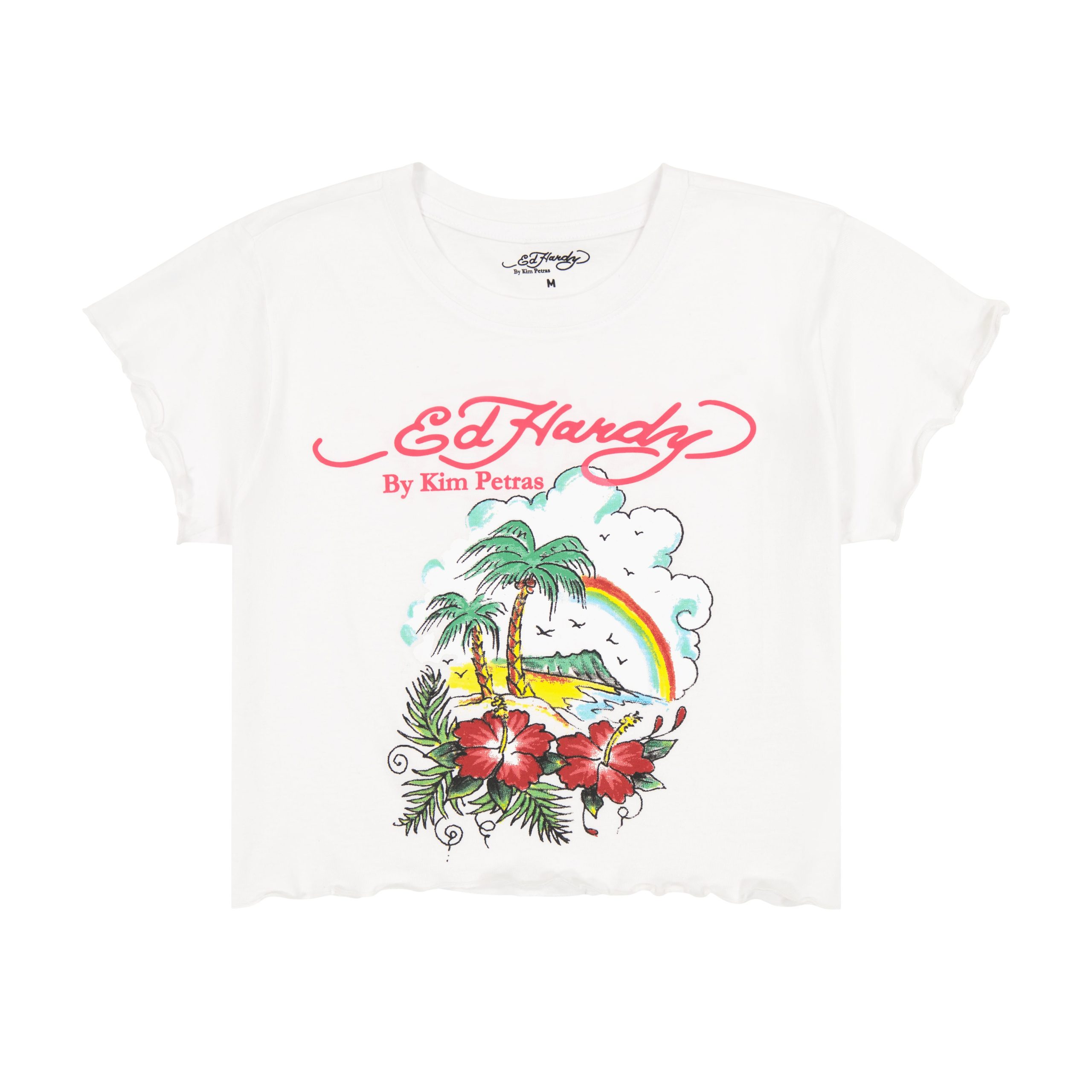 Tropical Scene Lettuce Edge Baby Tee