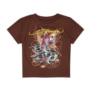 Koi Fish Baby Tee - Cocoa