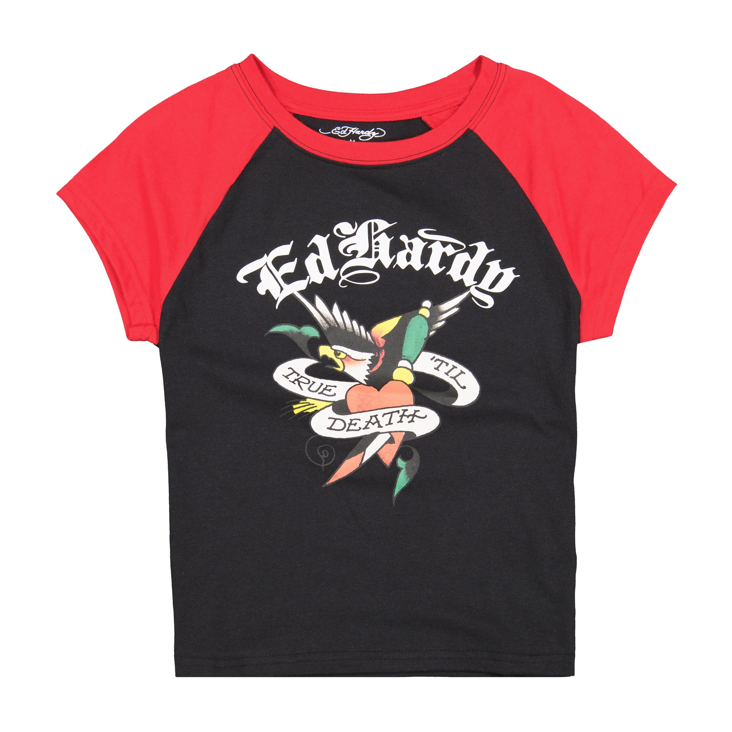 True Eagle Raglan Cap Sleeve Tee - Black/Red