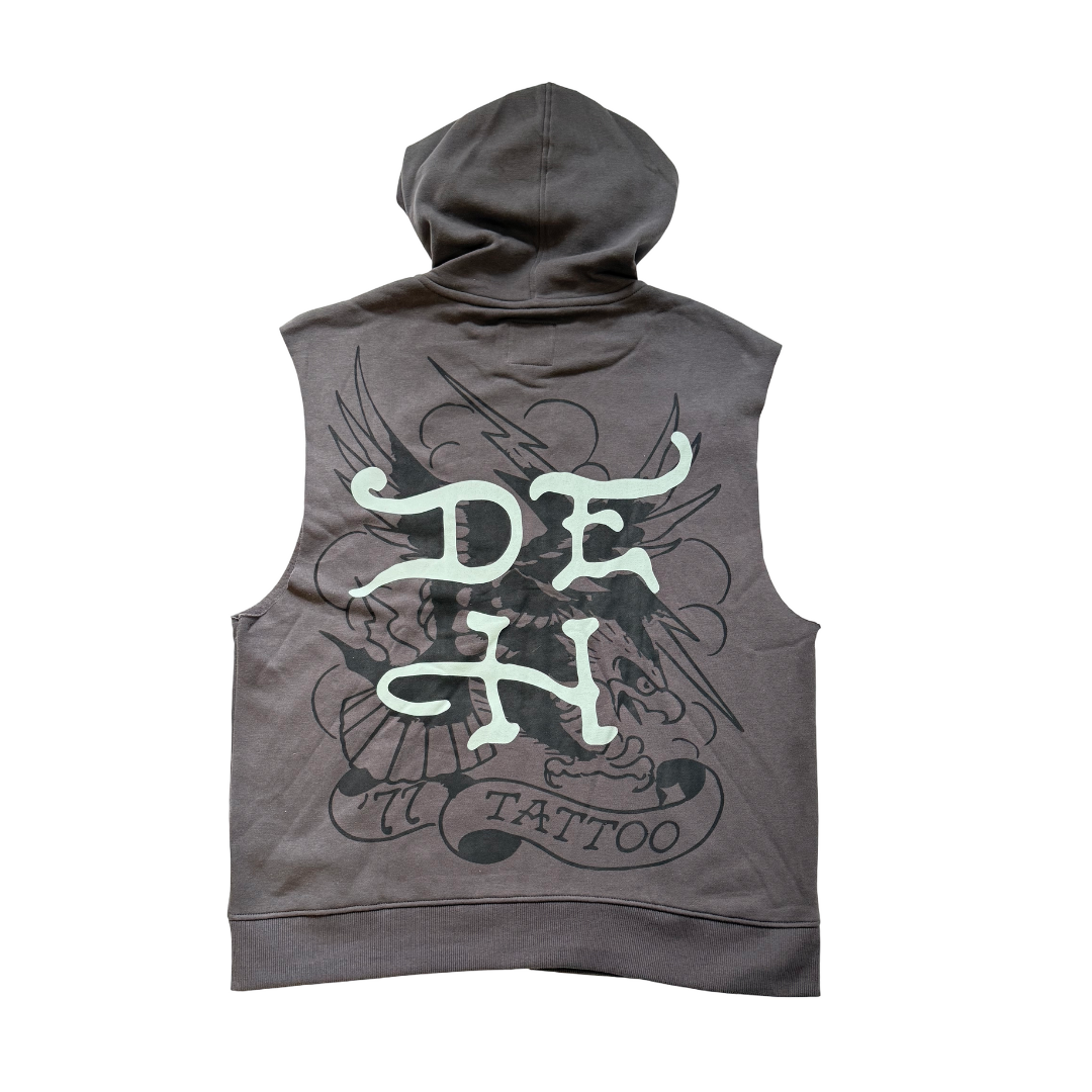 DG Skull Fleece Cut Off Hoodie - Image 2
